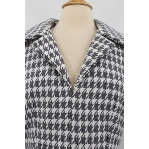JessaKae Nancy Dress Large midi gray white houndstooth Classic Elegant Preppy - Picture 9 of 13